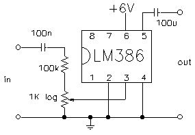 end amplifier with LM386